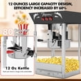 thumbnail image 4 of Nyddle Commercial Popcorn Machine,12 Ounce Kettle Stainless Steel with Tempered Glass,Warming Deck, 850W Countertop Popcorn Popper for Parties, Events, and Home Theater,Black, 4 of 8