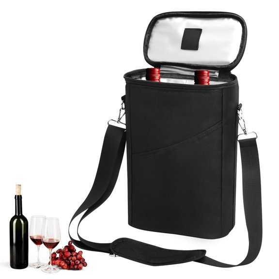 Vinglacé Insulated Wine Bottle Tote Bag - Water Resistant Carrier For 750ml Bottles (White)