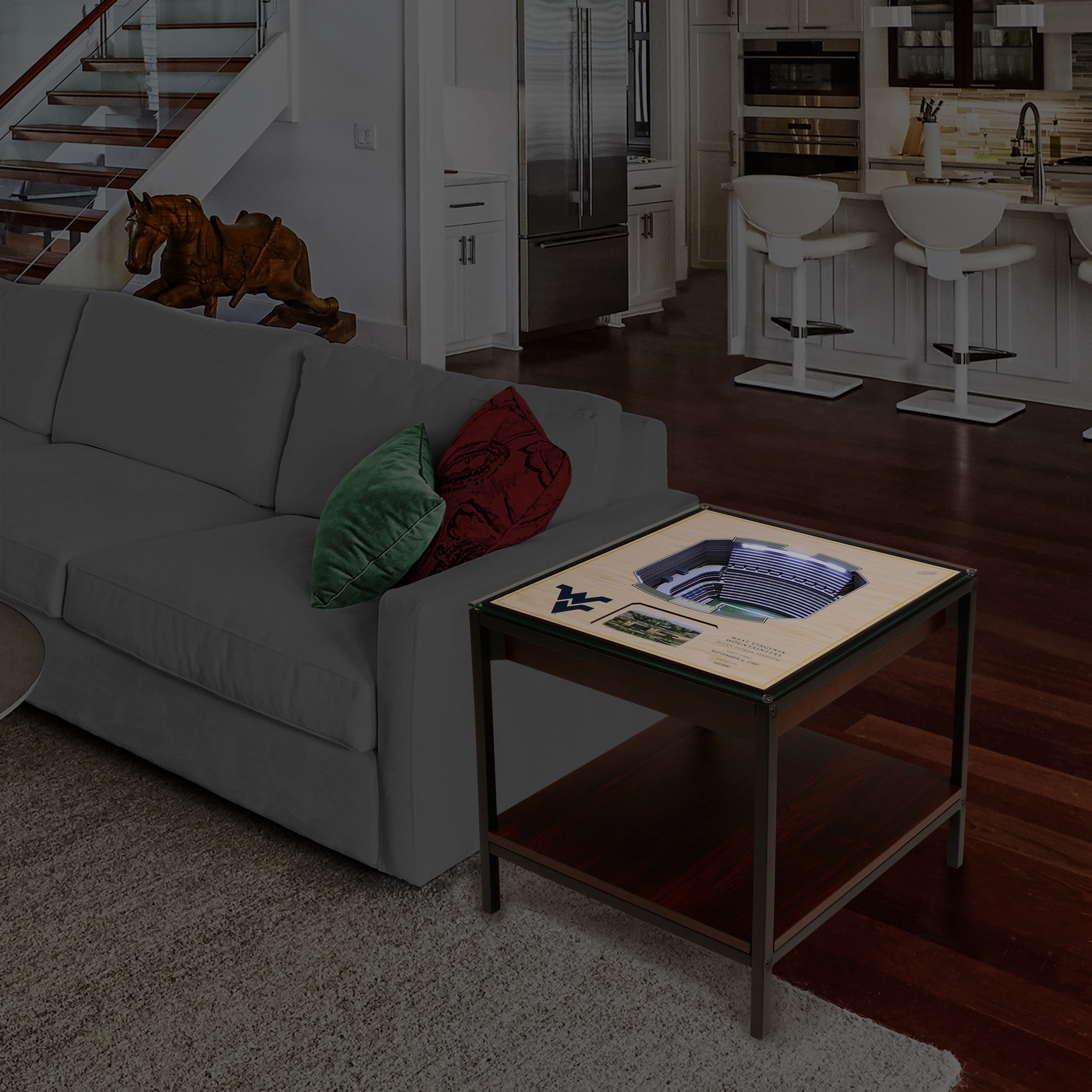 West Virginia Mountaineers 25-Layer StadiumViews Lighted End Table