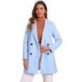 thumbnail image 1 of INSPIRE CHIC Manteau Trench Long à Revers Cranté à Double Boutonnage avec Ceinture pour Femme, 1 of 7