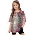 thumbnail image 6 of Virmaxy (5-15 Years) Boys Girls Fashion Casual Shirt Teenagers Solid Color Short Sleeve Round Neck Top Summer Loose Casual Trendy Pullover Shirt Multicolor-42 8 Years, 6 of 8
