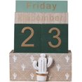 thumbnail image 1 of Vett Wooden Perpetual Calendar, Vintage Wood Block Perpetual Calendar Desk Accessory Month Week, 1 of 5