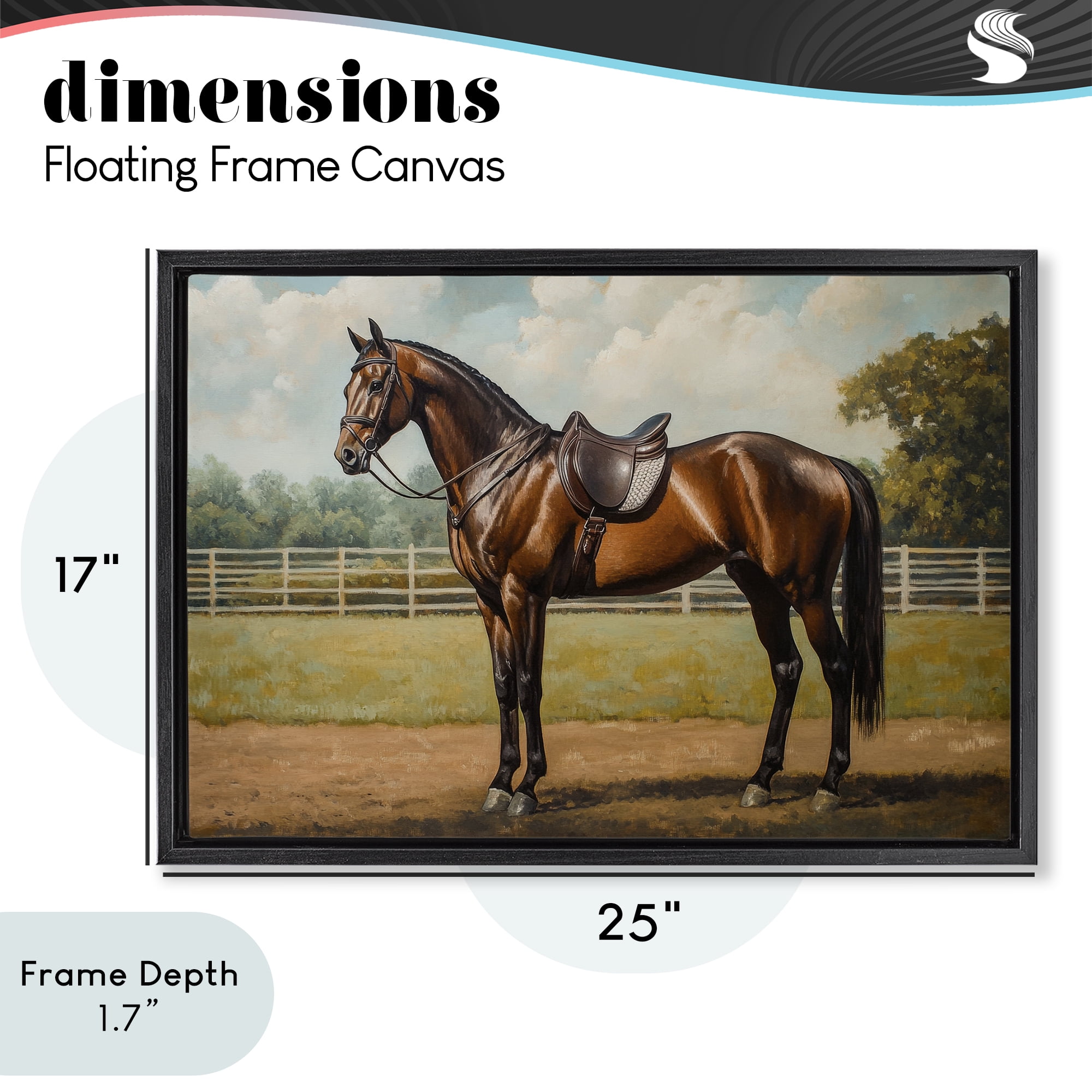 Stupell Industries Saddled & Ready For The Show Black Framed Floater Canvas Wall Art, design by Petal Prints Design