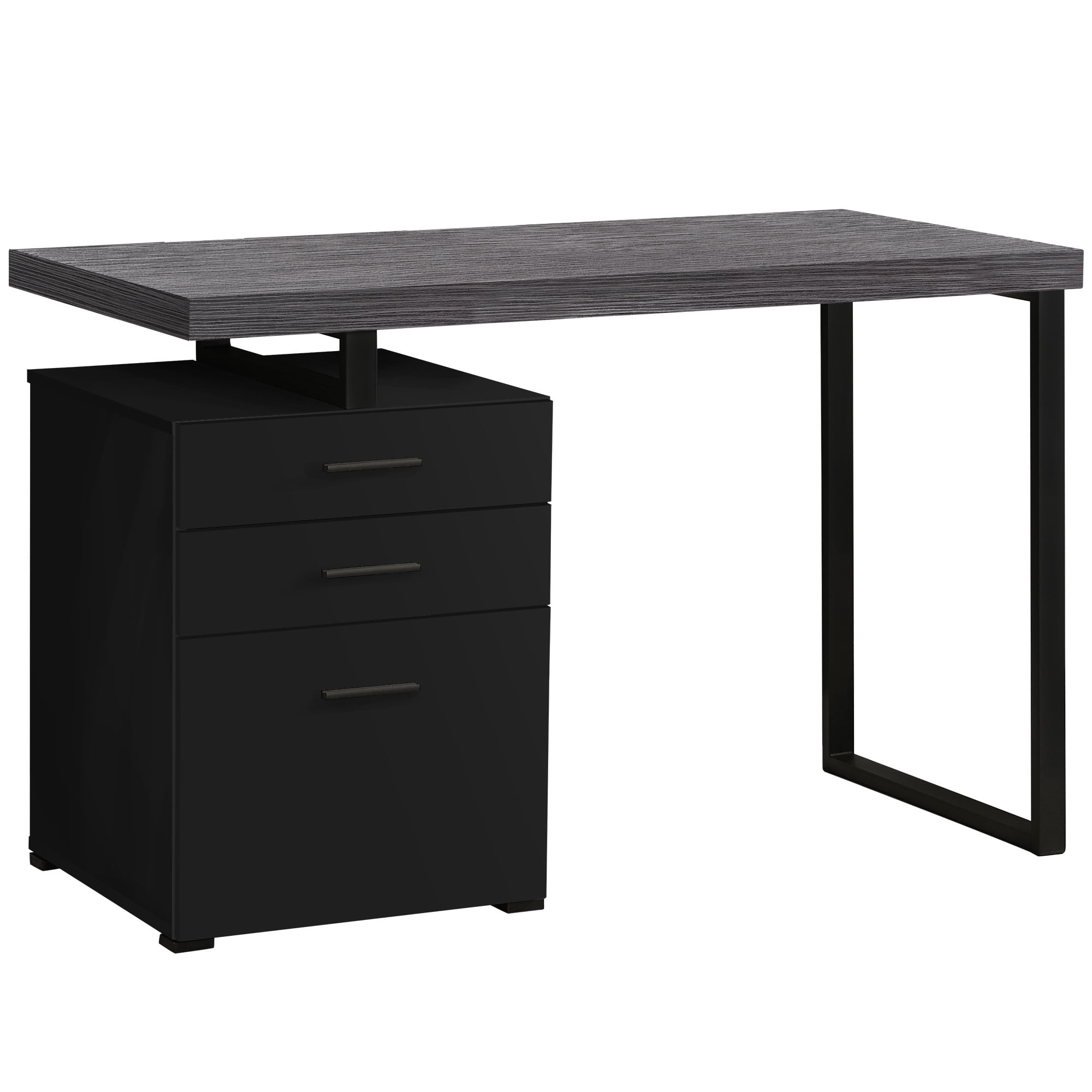 COMPUTER DESK 48"L / BLACK / GREY TOP LEFT/RIGHT FACING