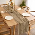 thumbnail image 3 of Table Runner 60 Inches Long for Kitchen Dining, Country Farmhouse Dresser Scarf Farmhouse, Dining Table Decorations for Wedding/Parties, Vintage Plants Lines Pattern Brown 13 x 60 In, 3 of 8