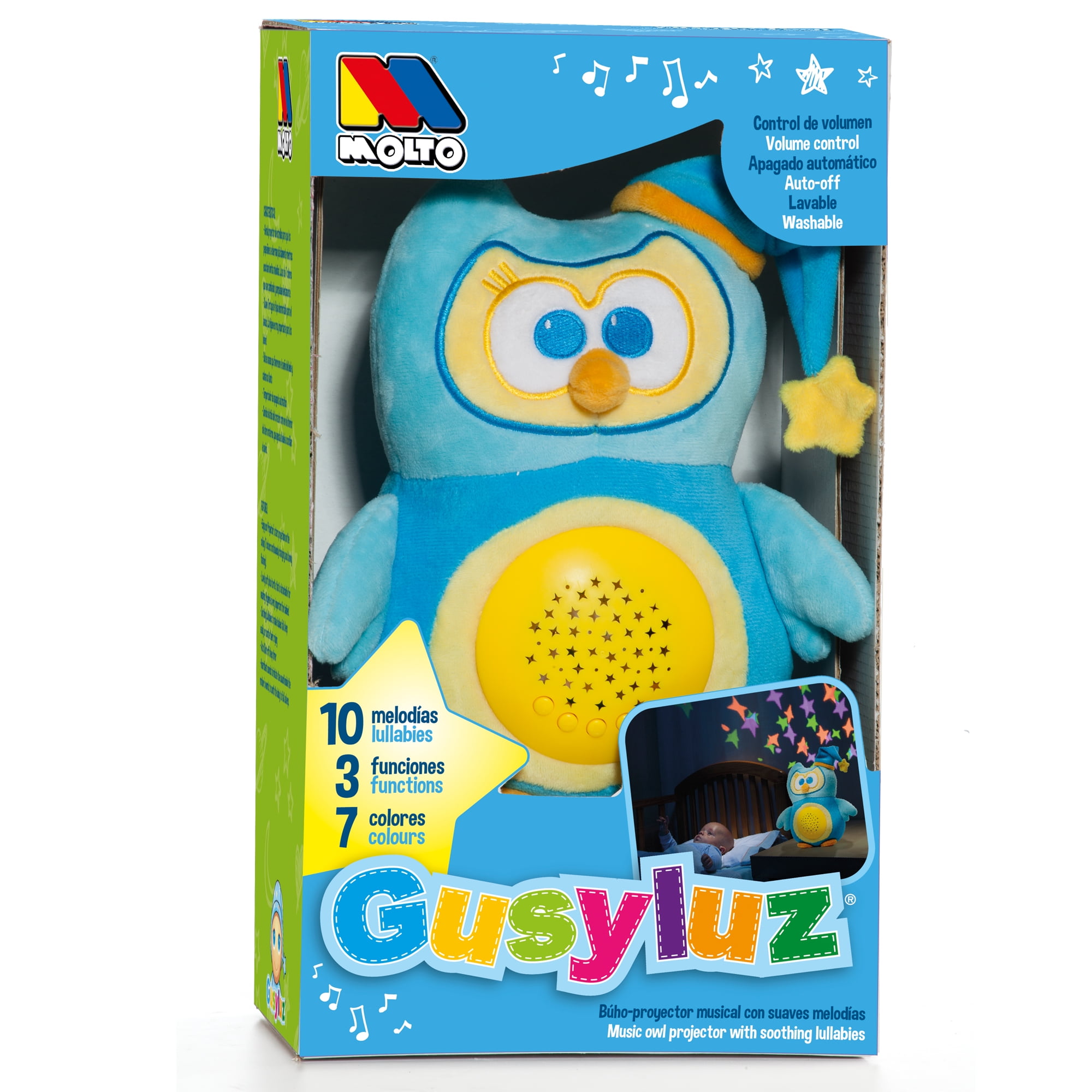 Molto - Gusyluz Music Owl Projector - Soothing Lullabies - Plush -  Walmart.com