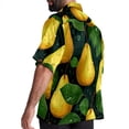 thumbnail image 3 of pear Men's Short Sleeve Poplin Shirt, Casual Printed Button Down, Summer Beach Hawaiian Shirts, Unisex, 3 of 6