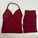 thumbnail image 1 of Conjunto de Yoga sin costuras de impacto para mujer, 2 uds., camiseta sin mangas acolchada con cuello Halter, pantalones cortos de gimnasio para levantamiento de glúteos, 1 of 5