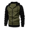 thumbnail image 4 of LIIPEE Color Block Zip Up Hoodies For Men Long Sleeve Hooded Sweatshirts Male Autumn Winter Comfortable Casual Sweatshirt With Pockets,XXXL, 4 of 4