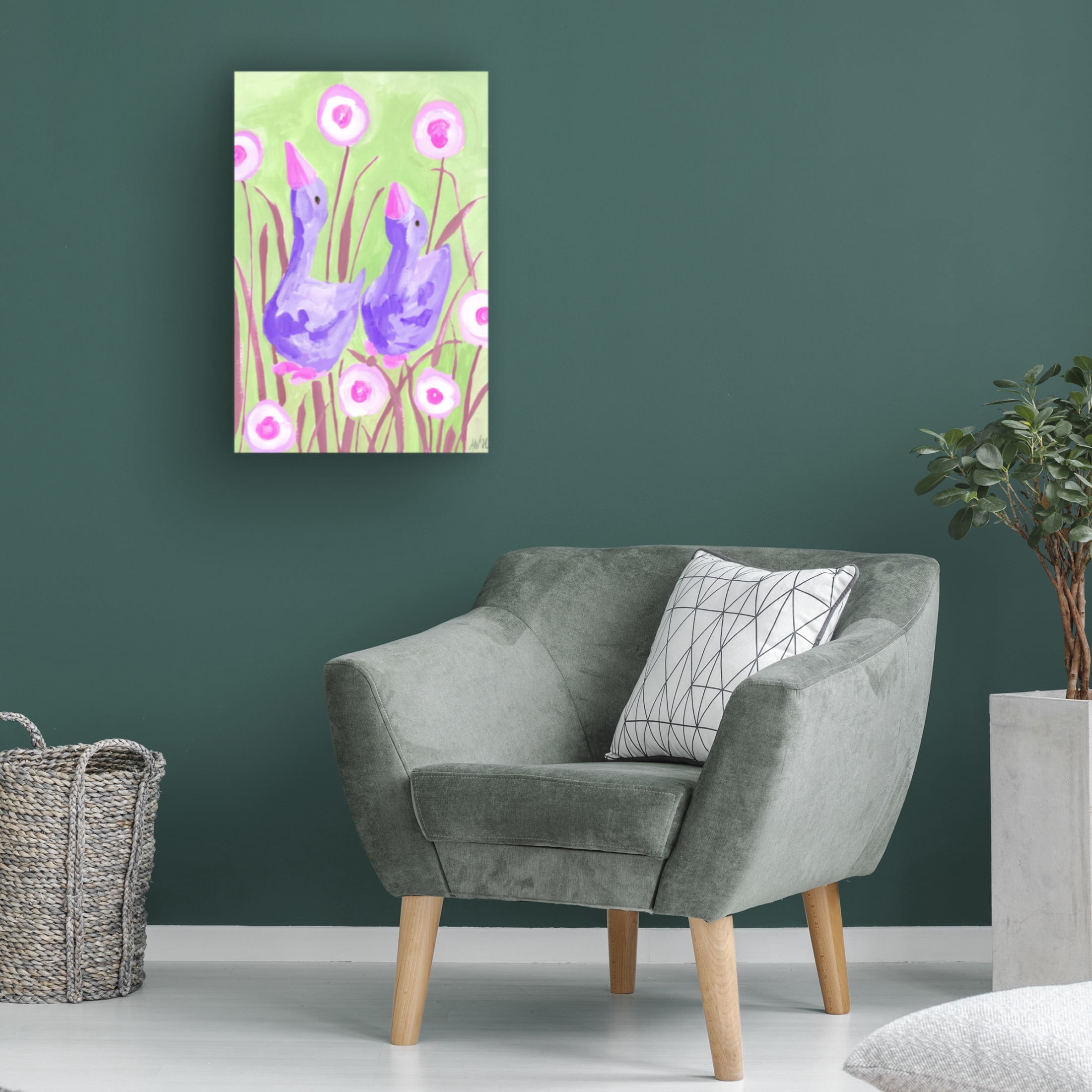 Trademark Fine Art Ania Zwara  Violet Gees In The Garden Canvas Wall Art