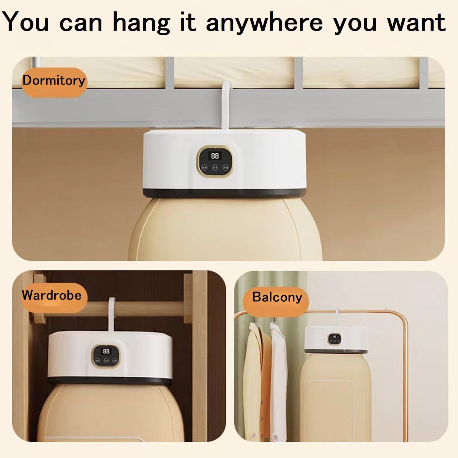 Mini Portable Clothes Dryer & Automatic Ironing Machine - Travel-Friendly with Timer Function, Steam Iron & Dry Bag Included for Apartments, RVs, Dorms