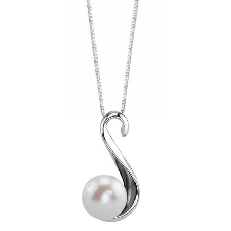 - 8mm White Freshwater Cultured Pearl Anastasia Pendant Necklace