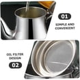 thumbnail image 3 of Stainless Steel Oil Pot with Filter Strainer, Leakproof Kitchen Oil Dispenser Pot, Grease Container for Kitchen Stainless Oil Container Vinegar Cruet Cold Water Jug, 3 of 7