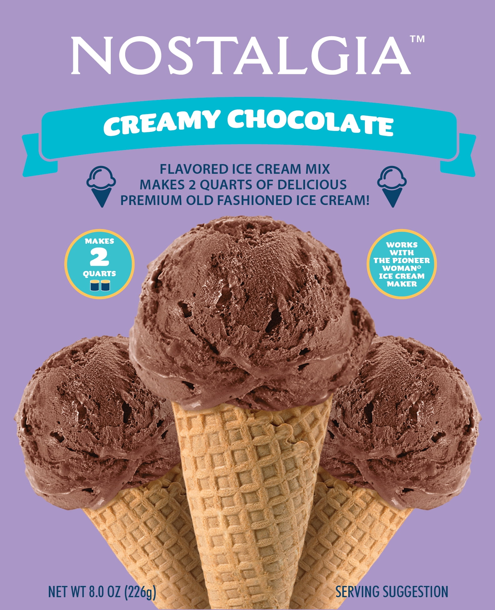 Nostalgia Premium Chocolate Ice Cream Mix, 8 oz