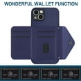 thumbnail image 6 of for iPhone 14 Slim Case with Card Holders and Strap for Women, iPhone 14 Phone Case Wallet PU Leather Kickstand RFID Blocking Flip Shockproof Wallet Case - Blue, 6 of 11