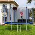 thumbnail image 5 of Zeeyh 10FT Trampoline with Basketball Hoop Inflator and Ladder(Inner Safety Enclosure) Blue, 5 of 9