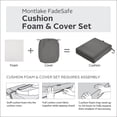 thumbnail image 2 of Classic Accessories Montlake Seat Cushion Foam & Slip Cover, Light Charcoal, 21x19x3 Thick ( Pack of 2 ), 2 of 3