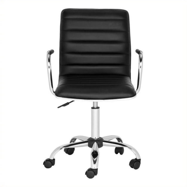 Hawthorne Collection Chrome Steel Desk Office Chair in Black