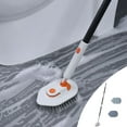 thumbnail image 1 of Fregadora de baño 3 en 1 con mango giratorio ajustable de 180° | Bastón extensible largo antideslizante | Cabezales de cepillo intercambiables en forma de V | Juego de herramientas de limpieza de, 1 of 7