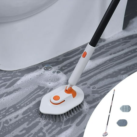 

Scrubbers With Handle 3-in-1 Cleaning Brush Bathroom 180° Rotating Shower Scrubbers Scrubbers For Bathroom Tiles/Toilet/Tub