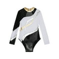 thumbnail image 7 of Doomiva Kids Girls Sparkle Long Sleeve Ballet Dance Gymnastics Leotard Bodysuit Unitard with Leggings Trousers Set White&Black 8, 7 of 7