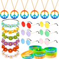 thumbnail image 1 of Set Banballon Hippie para fiestas de los años 60 y 70 con gafas de sol y accesorios, 1 of 6