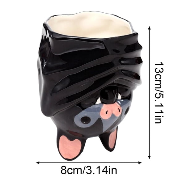 Kitchkin Ceramic Bat Shaped Coffee Mug, 3D Novelty Drinkware for Tea and Fun Decorative Cup for Home Use