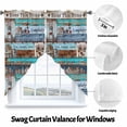 thumbnail image 3 of Bless This Home Swag Curtain Valance for Windows, Farmhouse American Country Wood Grain Window Treatments Short Swag Topper for Kitchen Windows Bathroom Bedroom, 36"x63", 3 of 8