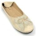 thumbnail image 4 of Victoria K Women's Foldover Sueded Faux Fur Gold Bow Ballerina Flats, 4 of 7