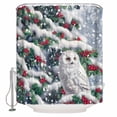 thumbnail image 2 of Christmas Owl Waterproof Fabric Shower Curtain, Xmas Berry Botanical Snowflake Shower Curtain for Bathroom Curtains Bathtubs Hotel Washable Shower Curtains with 12 Hooks Standard 60x72, 2 of 6