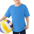 thumbnail image 3 of Boys Solid Color Swim Shirt Short Sleeve Crew Neck Swimwear Stretchy and Soft Lightweight Comfortable for Holiday and Active Outdoor Beach, 3 of 3