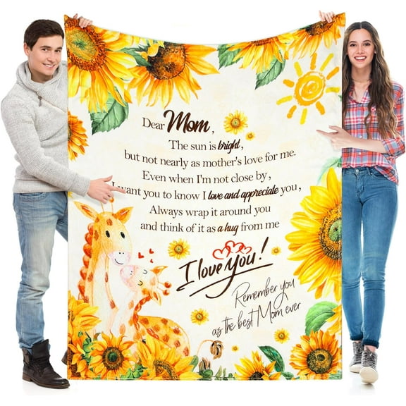Gifts for Mom, 78"x60" Sunflower Mom Blanket Birthday Gifts for Mother Presents for Mother from Daughter Son Soft Throw Blanket for Mother's Day Thanksgiving Best Mom Gifts Ideas