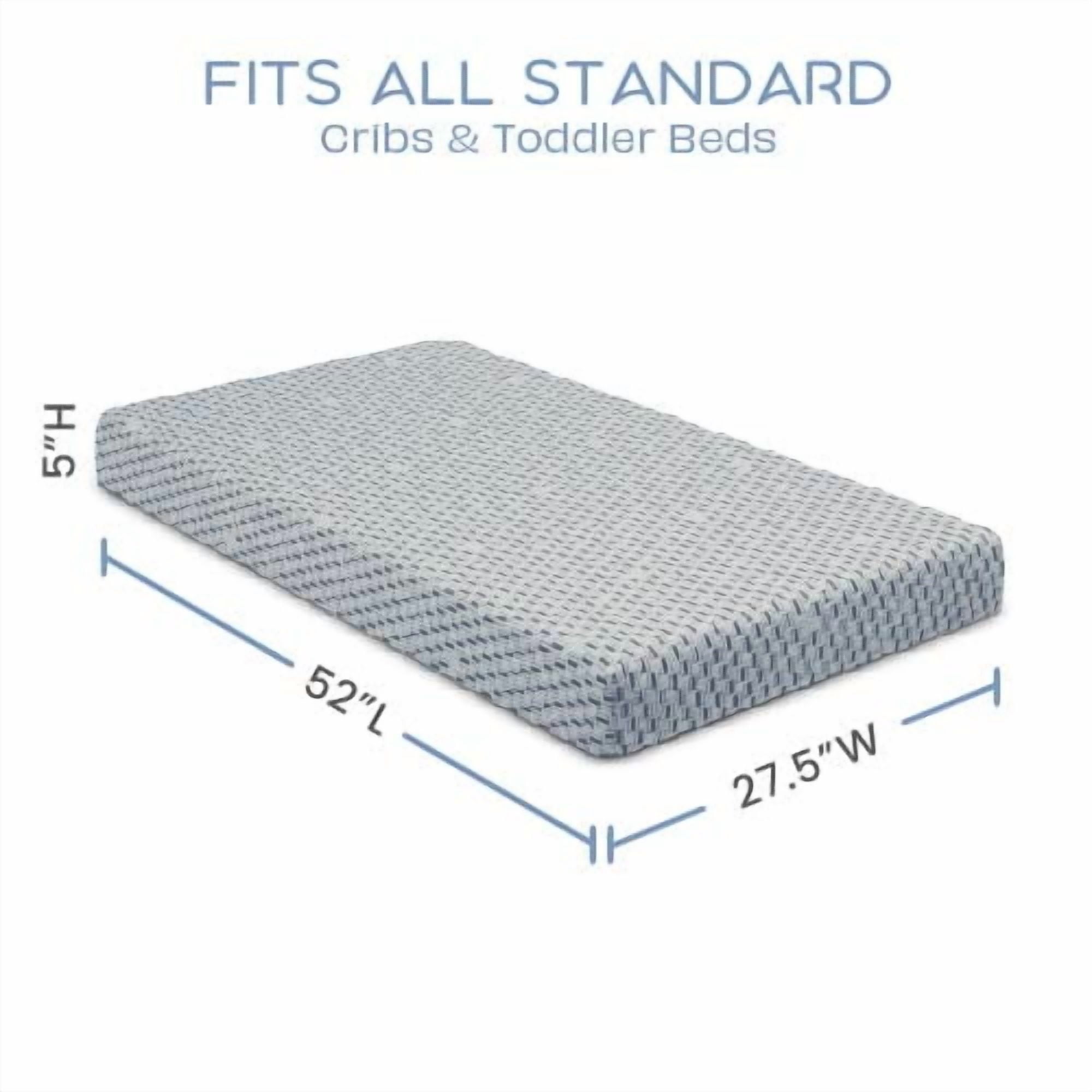 Simmons Kids Radiant Sky Dual Sided Baby Crib Mattress and Toddler Mattress, Waterproof, GREENGUARD Gold and CertiPUR-US Certified, Firm Plant-Based Foam, 5 Year Warranty, Made in USA
