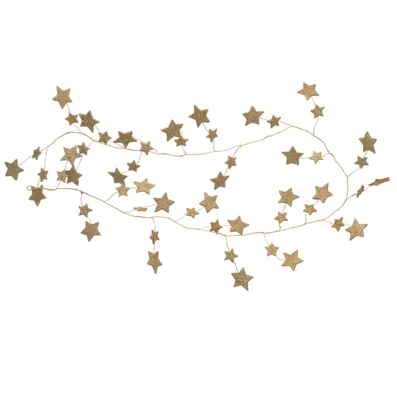 Glitter Star Garland, Gold, 6', by My Texas House