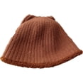 thumbnail image 3 of CoCopeaunts Bucket Hat for Women Cute Cat Ears Plush Fisherman Hat Warm Keeping Woolen Reversible Knitted Hat Double Sided Wear, 3 of 8
