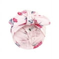 thumbnail image 3 of Hudson Baby Infant Girl Turban Cotton Headwraps, Pink Navy Floral, One Size, 3 of 5