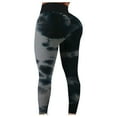 thumbnail image 2 of YUEHUA Women's Tie-Dye Honeycomb Yoga Leggings, Tummy Control Butt Lifting Pants, Stretchy Compression Workout Tights for Casual, 2 of 7