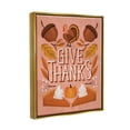 thumbnail image 3 of Give Thanks Botanical Pumpkin Desserts Holiday Graphic Art Metallic Gold Framed Art Print Wall Art, 3 of 6