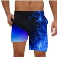 thumbnail image 2 of Mens Shorts Athletic Elastic Waist Casual Print Shorts with Pockets Beach Pants Blue XXL, 2 of 6