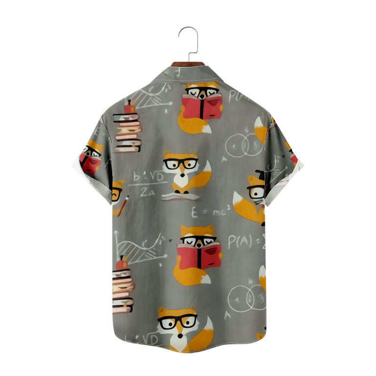 Boys' Short Sleeve Woven Fish Printed Button-down Shirt - Cat