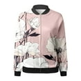 thumbnail image 4 of Siilsaa Casual Jackets for Women Casual Jackets for Women Long Sleeve Lightweight Outwear Bomber Coats with Pockets Pink,2XL, 4 of 5