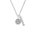 thumbnail image 2 of Delight Jewelry Silvertone Paw - Round Seal Silvertone Guardian Angel Bar Charm Necklace, 23", 2 of 4