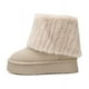 thumbnail image 1 of Botas de nieve para mujer, de suela gruesa, con punta redonda, con pelo, cortas, informales, a juego, para otoño e invierno, 1 of 6