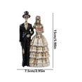 thumbnail image 2 of Skeleton Bride and Groom Figurine – Unique Gothic Wedding Cake Topper, Romantic Halloween Table Decor, Day of the Dead Collectible Ornament, 5.9 Inch, 1PC, 2 of 7
