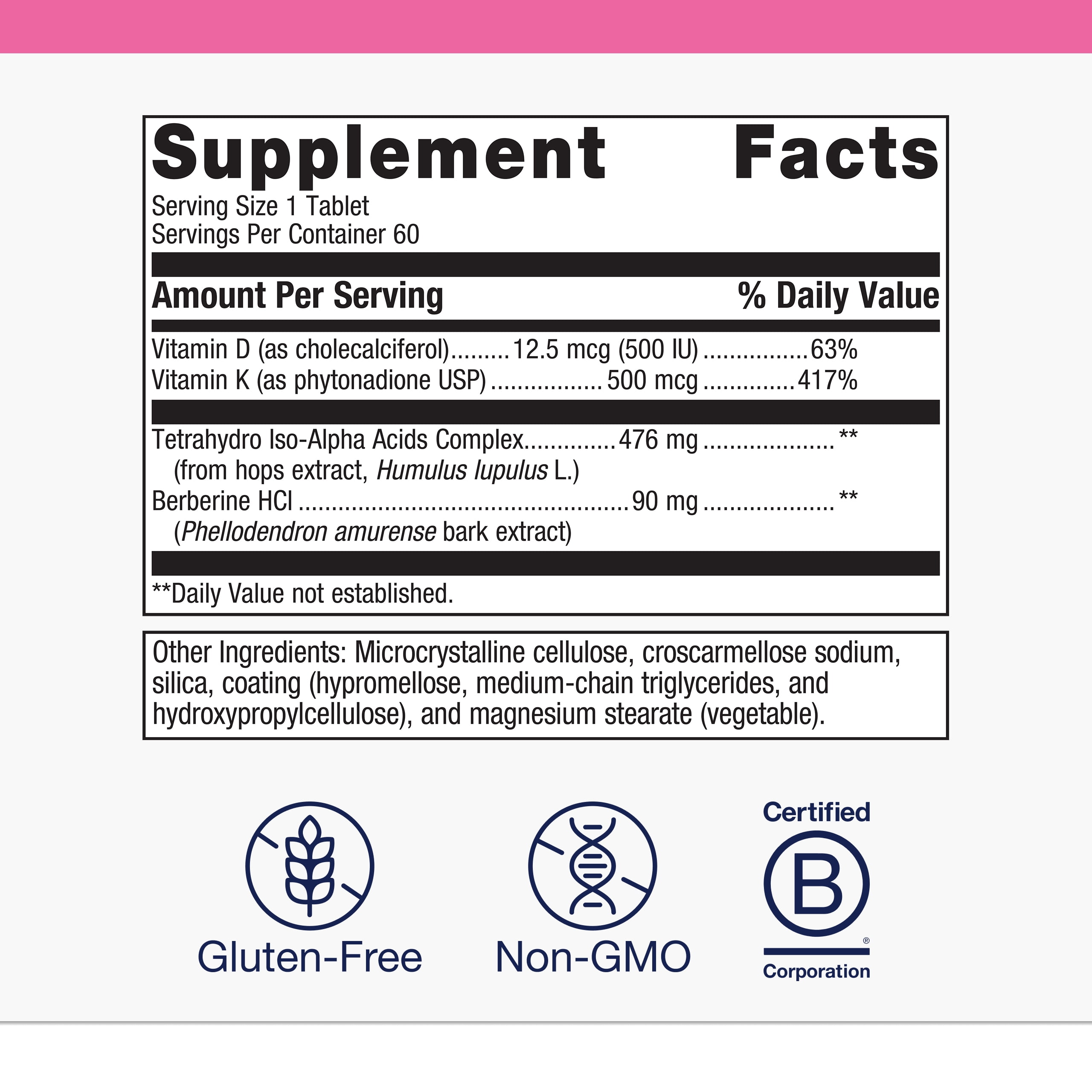 Metagenics Ostera - Healthy Bone Remodeling* - Bone Support Supplements for Women* - with Vitamins D & K, Berberine Hydrochloride - Gluten-Free - for Postmenopausal Women - 60 Tablets