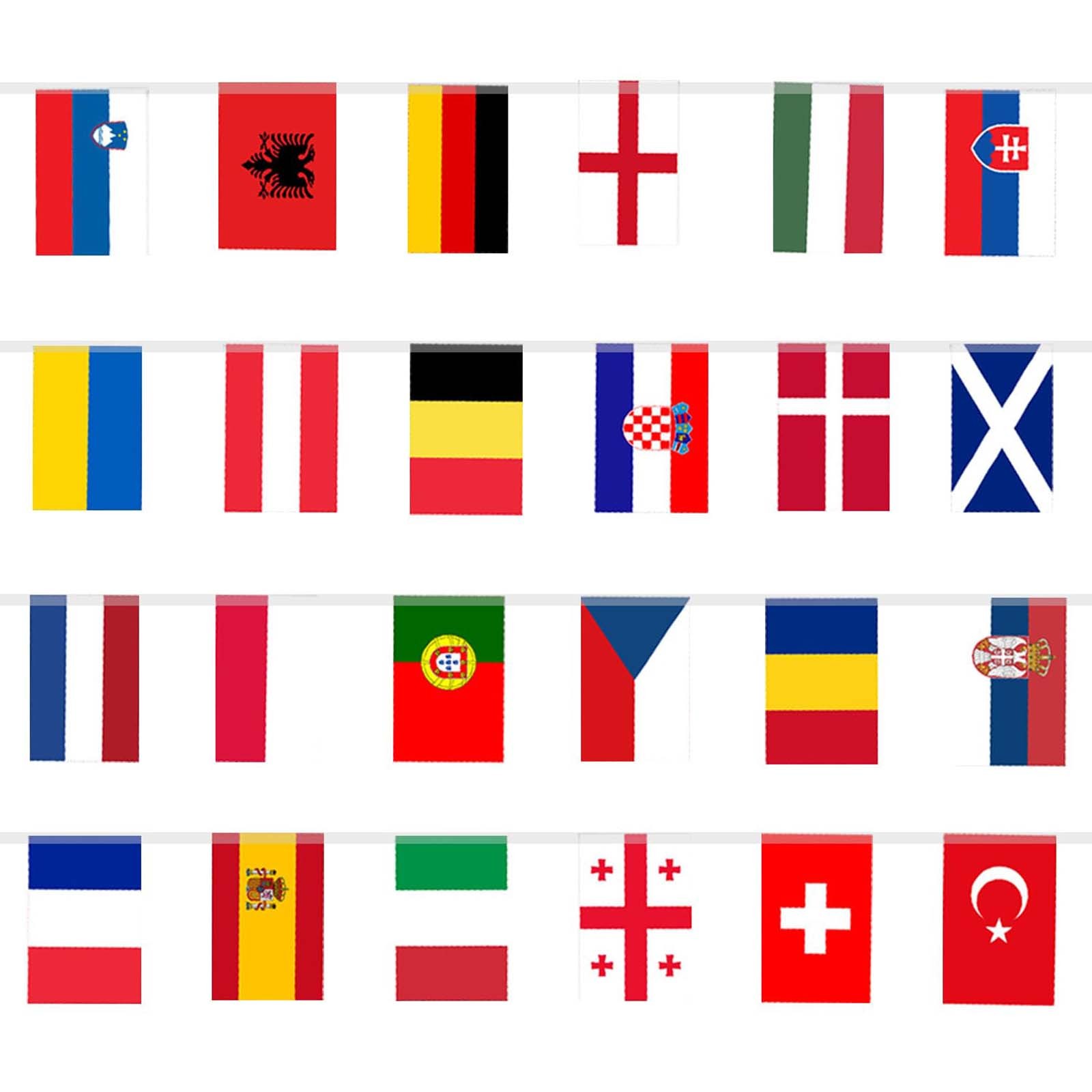 1Set 2024 European Football Championship Bunting Flags European Flag ...