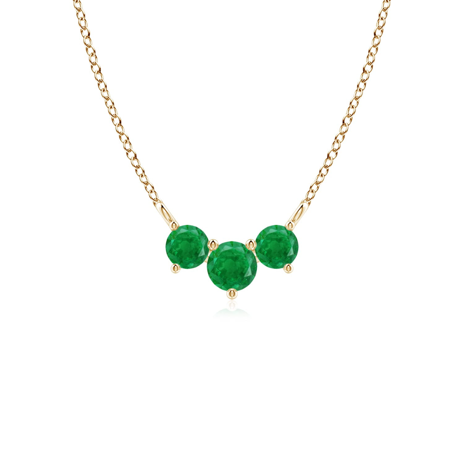 Anniversary Gift Emerald Necklace 14k Solid Gold Single Floating Emerald Necklace Bridesmaid Gift Valentine's Day Gift