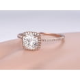 thumbnail image 2 of Cushion Cut 2.05 Carat Halo Moissanite Diamond Wedding Ring with 18k Gold Plating, 2 of 5