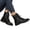 Black, variant on Mepaouo Women's Ankle Boots Lace up Waterproof Flat Motorcycle Riding Walking Combat Booties(Black,8)