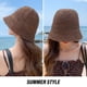 thumbnail image 5 of Sombrero de paja para el sol, sombrero de pescador tejido, sombrero de playa, gorra plegable, gorras de verano, sombrero de pescador para mujer, 5 of 5